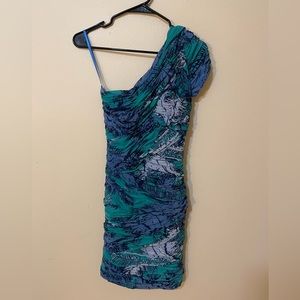 BCBG MaxAzria Mia One Shoulder Ruched Dress